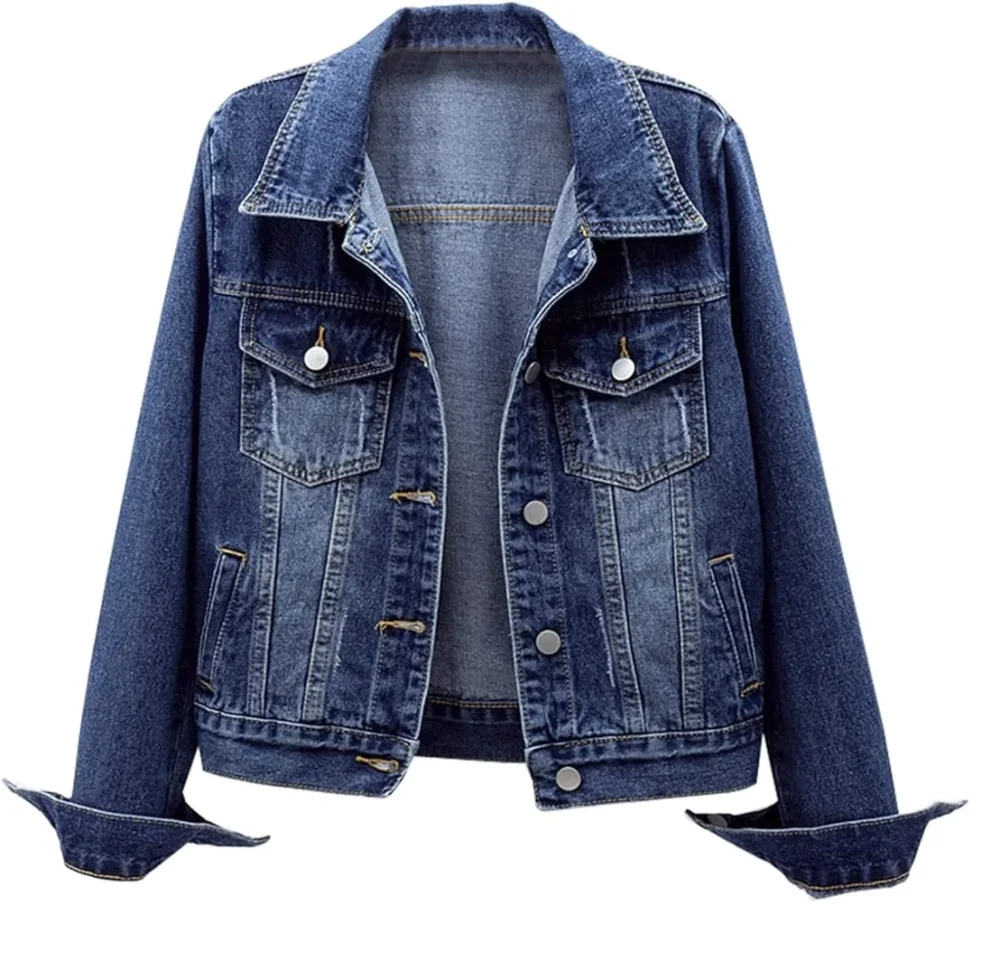 Blue Jeans Denim Jacket for Men Clothing Wear Denim Jeans Coat Crop Top Jackets - Image 5