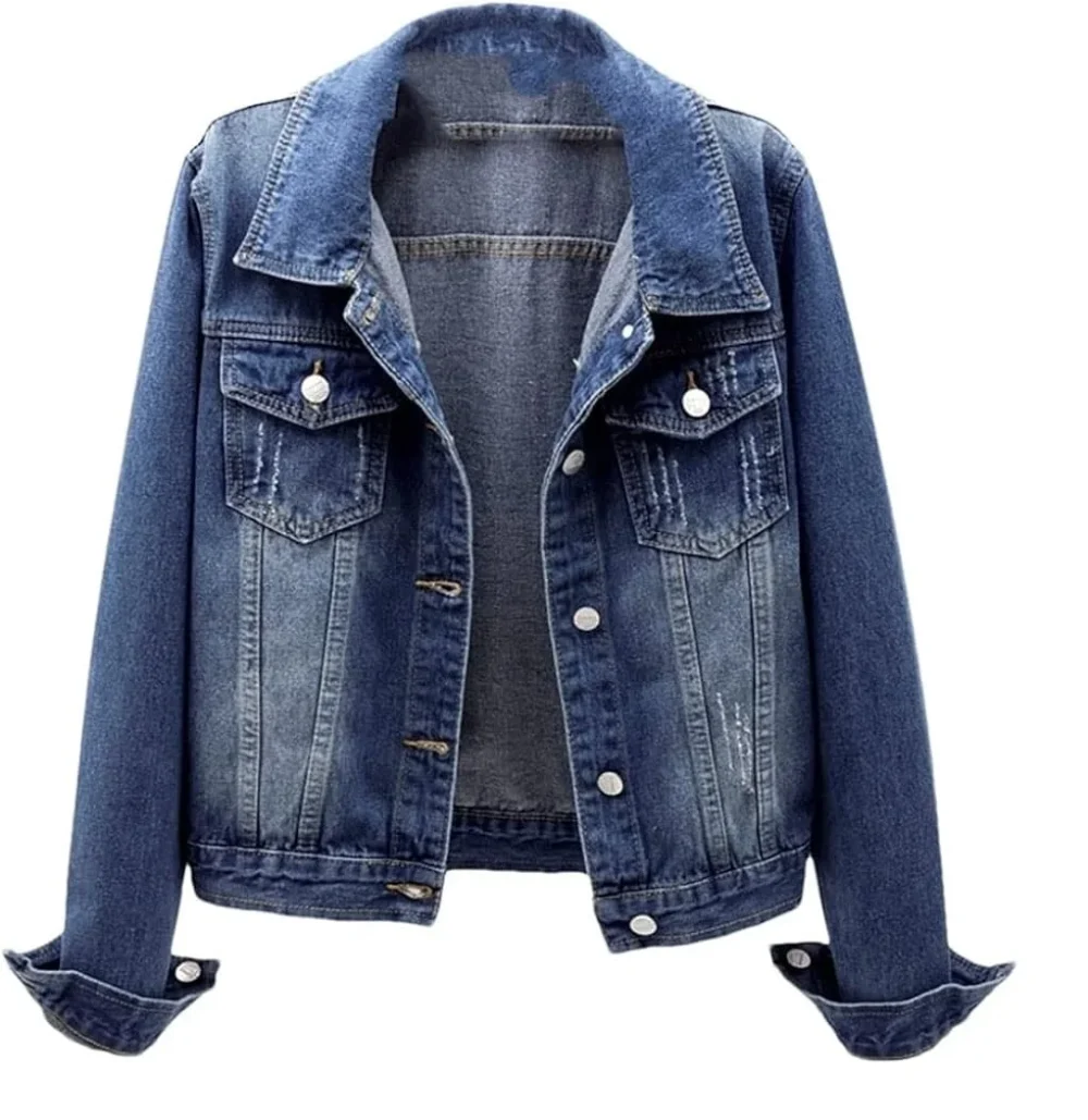 Men Slim Fit Denim Jackets Vintage Acid Washed Plus Size Breathable Street Wear Denim Jacket for Men - Image 2